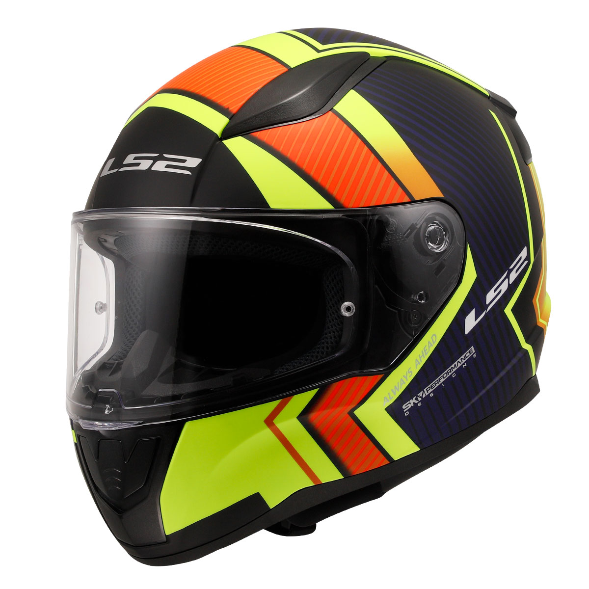 LS2 RAPID 2 EXTRA KAPALI KASK MAT NEON SARI NAVY MAVİ
